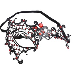 metal iron one eyed diamond masquerade mask