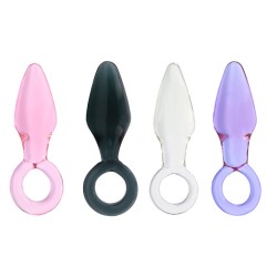 glass anal plug with handle ring